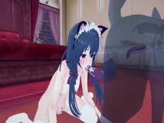 Sexy anime babe getting extra wild and hot with her pet dog 